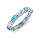 3 - Abigail 2.45 ctw Oval Shape Blue Topaz and Lab Grown Diamond Comfort Fit Eternity Band 