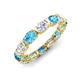 3 - Abigail 2.45 ctw Oval Shape Blue Topaz and Lab Grown Diamond Comfort Fit Eternity Band 