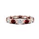 1 - Abigail 2.45 ctw Oval Shape Red Garnet and Lab Grown Diamond Comfort Fit Eternity Band 