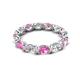 5 - Abigail 2.59 ctw Oval Shape Pink Sapphire and Lab Grown Diamond Comfort Fit Eternity Band 