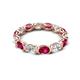 5 - Abigail 2.80 ctw Oval Shape Ruby and Lab Grown Diamond Comfort Fit Eternity Band 