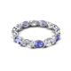 5 - Abigail 2.45 ctw Oval Shape Tanzanite and Lab Grown Diamond Comfort Fit Eternity Band 