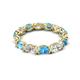 5 - Abigail 2.45 ctw Oval Shape Blue Topaz and Lab Grown Diamond Comfort Fit Eternity Band 