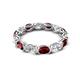 5 - Abigail 2.45 ctw Oval Shape Red Garnet and Lab Grown Diamond Comfort Fit Eternity Band 