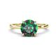 1 - Lucia 2.41 ctw Created Alexandrite (8 mm) Hidden Halo accented Natural Diamond Engagement Ring  