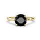 1 - Lucia 3.16 ctw Black Diamond (8 mm) Hidden Halo accented Natural Diamond Engagement Ring  