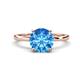 1 - Lucia 2.16 ctw Blue Topaz (8 mm) Hidden Halo accented Natural Diamond Engagement Ring  