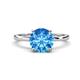 1 - Lucia 2.16 ctw Blue Topaz (8 mm) Hidden Halo accented Natural Diamond Engagement Ring  