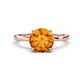 1 - Lucia 2.06 ctw Citrine (8 mm) Hidden Halo accented Natural Diamond Engagement Ring  