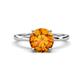 1 - Lucia 2.06 ctw Citrine (8 mm) Hidden Halo accented Natural Diamond Engagement Ring  