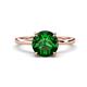 1 - Lucia 1.91 ctw Created Emerald (8 mm) Hidden Halo accented Natural Diamond Engagement Ring  