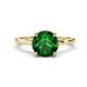 1 - Lucia 1.91 ctw Created Emerald (8 mm) Hidden Halo accented Natural Diamond Engagement Ring  