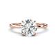 1 - Lucia 1.76 ctw Moissanite (8 mm) Hidden Halo accented Natural Diamond Engagement Ring  