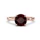 1 - Lucia 2.41 ctw Red Garnet (8 mm) Hidden Halo accented Natural Diamond Engagement Ring  