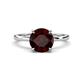 1 - Lucia 2.41 ctw Red Garnet (8 mm) Hidden Halo accented Natural Diamond Engagement Ring  