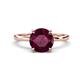 1 - Lucia 2.41 ctw Rhodolite Garnet (8 mm) Hidden Halo accented Natural Diamond Engagement Ring  