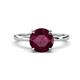 1 - Lucia 2.41 ctw Rhodolite Garnet (8 mm) Hidden Halo accented Natural Diamond Engagement Ring  