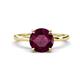 1 - Lucia 2.41 ctw Rhodolite Garnet (8 mm) Hidden Halo accented Natural Diamond Engagement Ring  