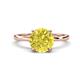 1 - Lucia 2.16 ctw Yellow Diamond (8 mm) Hidden Halo accented Natural Diamond Engagement Ring  