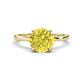 1 - Lucia 2.16 ctw Yellow Diamond (8 mm) Hidden Halo accented Natural Diamond Engagement Ring  