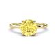 1 - Lucia 2.66 ctw Created Yellow Sapphire (8 mm) Hidden Halo accented Natural Diamond Engagement Ring  