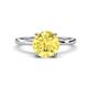 1 - Lucia 2.66 ctw Created Yellow Sapphire (8 mm) Hidden Halo accented Natural Diamond Engagement Ring  