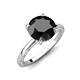 3 - Lucia 3.16 ctw Black Diamond (8 mm) Hidden Halo accented Natural Diamond Engagement Ring  