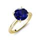 3 - Lucia 2.66 ctw Created Blue Sapphire (8 mm) Hidden Halo accented Natural Diamond Engagement Ring  