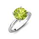 3 - Lucia 1.96 ctw Peridot (8 mm) Hidden Halo accented Natural Diamond Engagement Ring  