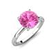 3 - Lucia 2.66 ctw Created Pink Sapphire (8 mm) Hidden Halo accented Natural Diamond Engagement Ring  