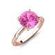 3 - Lucia 2.66 ctw Created Pink Sapphire (8 mm) Hidden Halo accented Natural Diamond Engagement Ring  