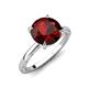 3 - Lucia 2.41 ctw Red Garnet (8 mm) Hidden Halo accented Natural Diamond Engagement Ring  