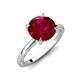 3 - Lucia 2.91 ctw Created Ruby (8 mm) Hidden Halo accented Natural Diamond Engagement Ring  