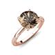 3 - Lucia 1.96 ctw Smoky Quartz (8 mm) Hidden Halo accented Natural Diamond Engagement Ring  