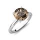 3 - Lucia 1.96 ctw Smoky Quartz (8 mm) Hidden Halo accented Natural Diamond Engagement Ring  