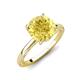 3 - Lucia 2.66 ctw Created Yellow Sapphire (8 mm) Hidden Halo accented Natural Diamond Engagement Ring  