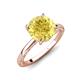 3 - Lucia 2.66 ctw Created Yellow Sapphire (8 mm) Hidden Halo accented Natural Diamond Engagement Ring  