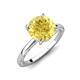 3 - Lucia 2.66 ctw Created Yellow Sapphire (8 mm) Hidden Halo accented Natural Diamond Engagement Ring  