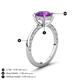 4 - Lucia 2.06 ctw Amethyst (8 mm) Hidden Halo accented Natural Diamond Engagement Ring  