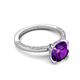 5 - Lucia 2.06 ctw Amethyst (8 mm) Hidden Halo accented Natural Diamond Engagement Ring  