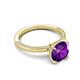 5 - Lucia 2.06 ctw Amethyst (8 mm) Hidden Halo accented Natural Diamond Engagement Ring  