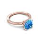 5 - Lucia 2.16 ctw Blue Topaz (8 mm) Hidden Halo accented Natural Diamond Engagement Ring  