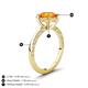 4 - Lucia 2.06 ctw Citrine (8 mm) Hidden Halo accented Natural Diamond Engagement Ring  