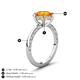 4 - Lucia 2.06 ctw Citrine (8 mm) Hidden Halo accented Natural Diamond Engagement Ring  