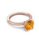 5 - Lucia 2.06 ctw Citrine (8 mm) Hidden Halo accented Natural Diamond Engagement Ring  