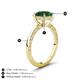 4 - Lucia 1.91 ctw Created Emerald (8 mm) Hidden Halo accented Natural Diamond Engagement Ring  