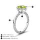 4 - Lucia 1.96 ctw Peridot (8 mm) Hidden Halo accented Natural Diamond Engagement Ring  