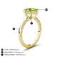 4 - Lucia 1.96 ctw Peridot (8 mm) Hidden Halo accented Natural Diamond Engagement Ring  