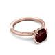 5 - Lucia 2.41 ctw Red Garnet (8 mm) Hidden Halo accented Natural Diamond Engagement Ring  