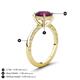 4 - Lucia 2.41 ctw Rhodolite Garnet (8 mm) Hidden Halo accented Natural Diamond Engagement Ring  